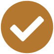 White checkmark inside a gold circle