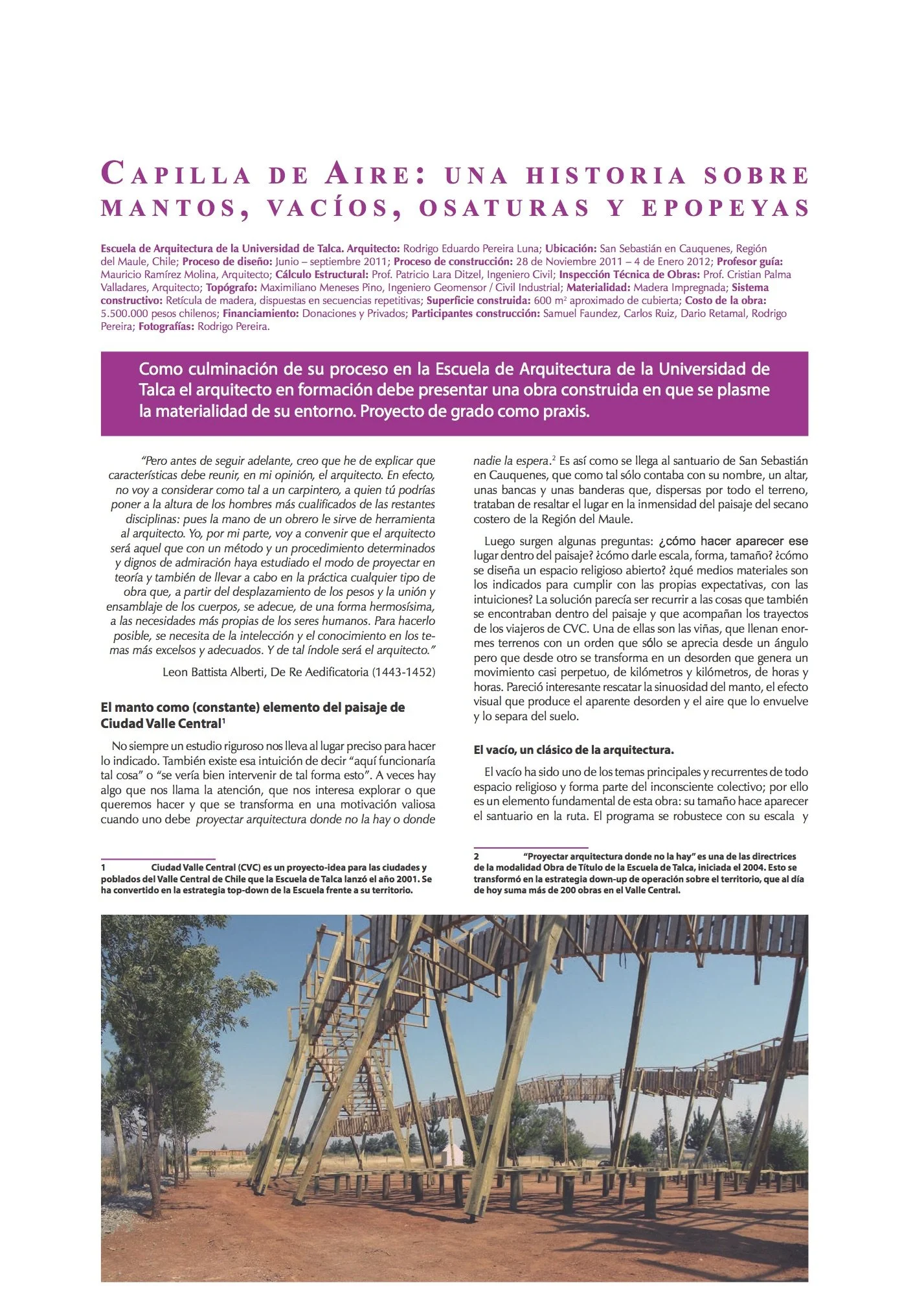 Carta o cartel con texto en español y una fotografía de un parque con estructuras de madera para escalar y deslizar, en un paisaje abierto con árboles y un cielo despejado.