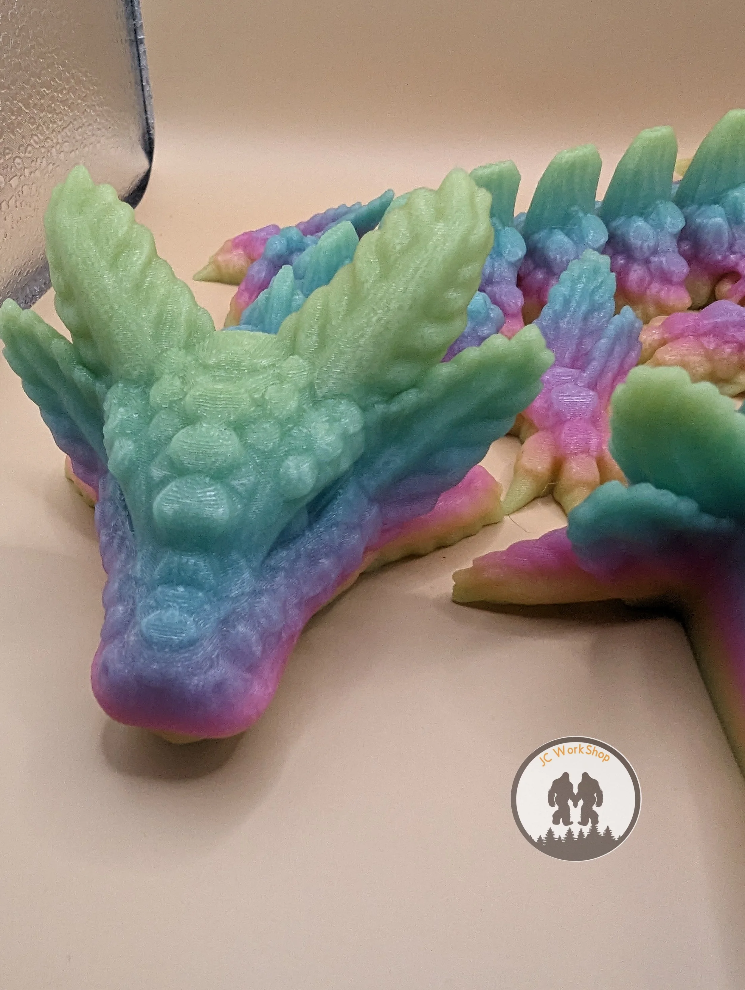 glow in dark axolotl dragon