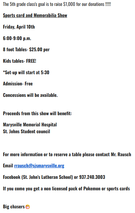 St. John's School Fundraiser