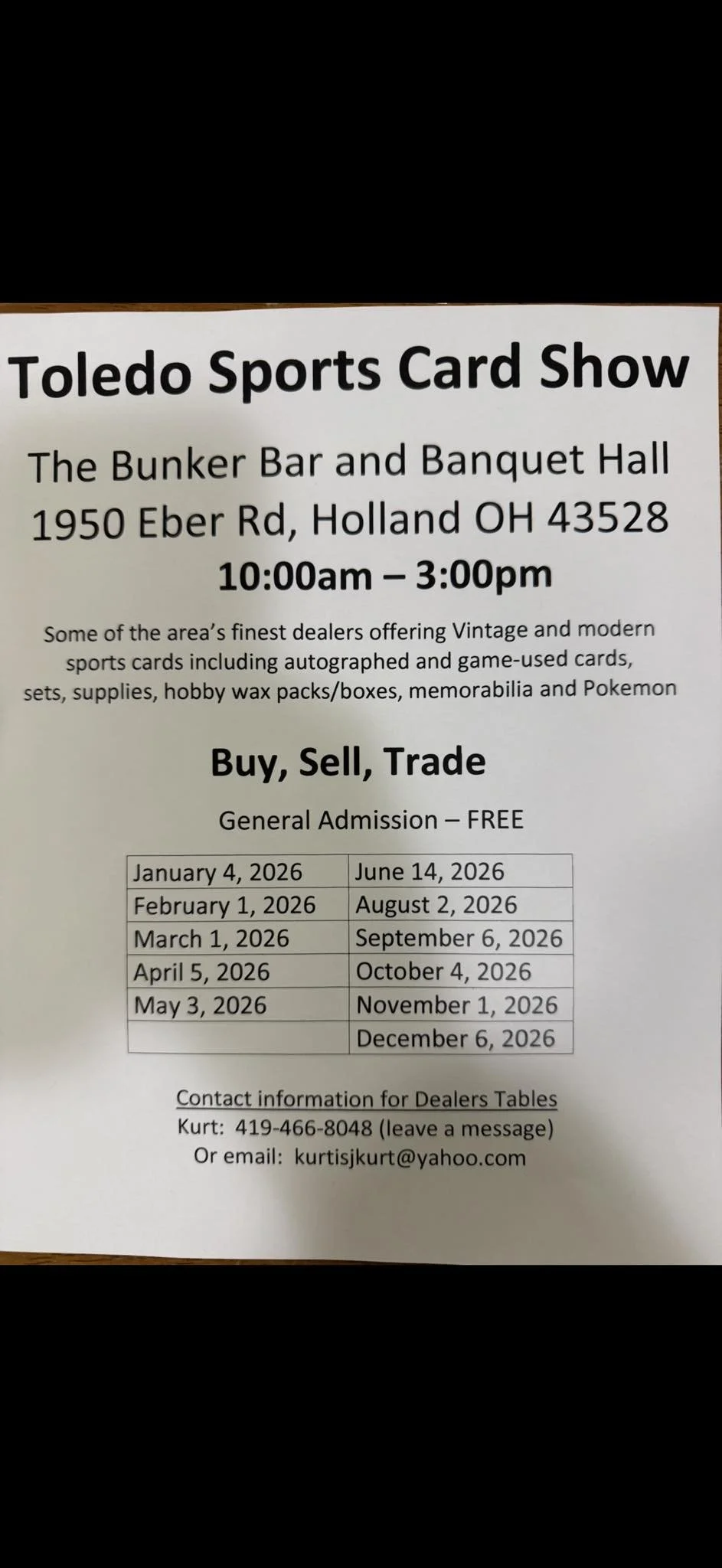 Toledo Sports Card Show