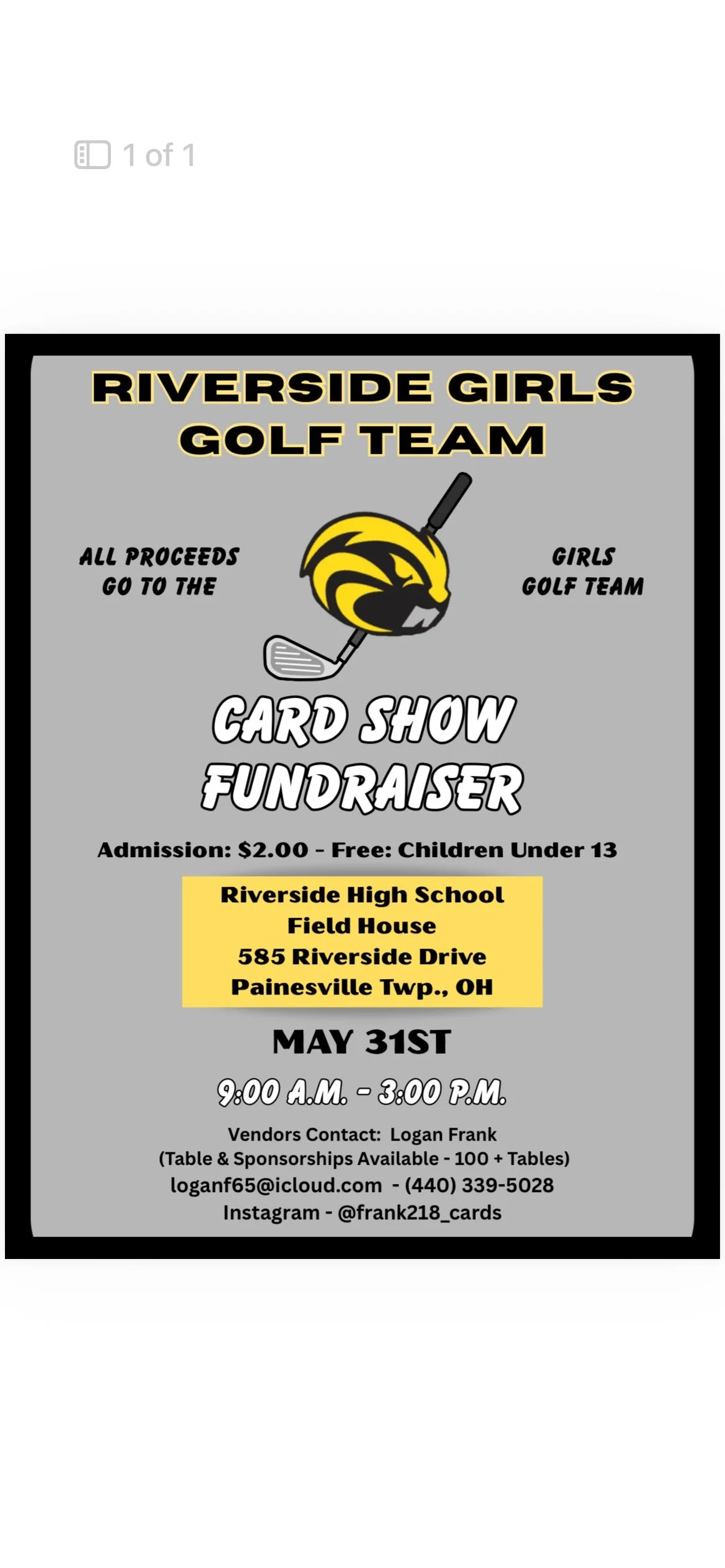 Riverside Girls Golf Card Show