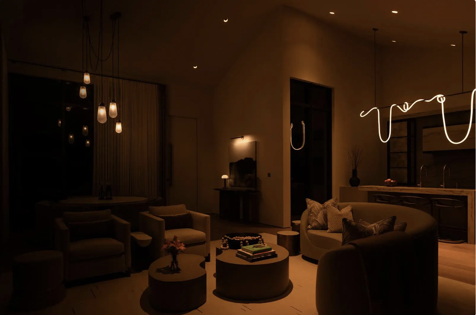 REST - Lighting softens and the home settles