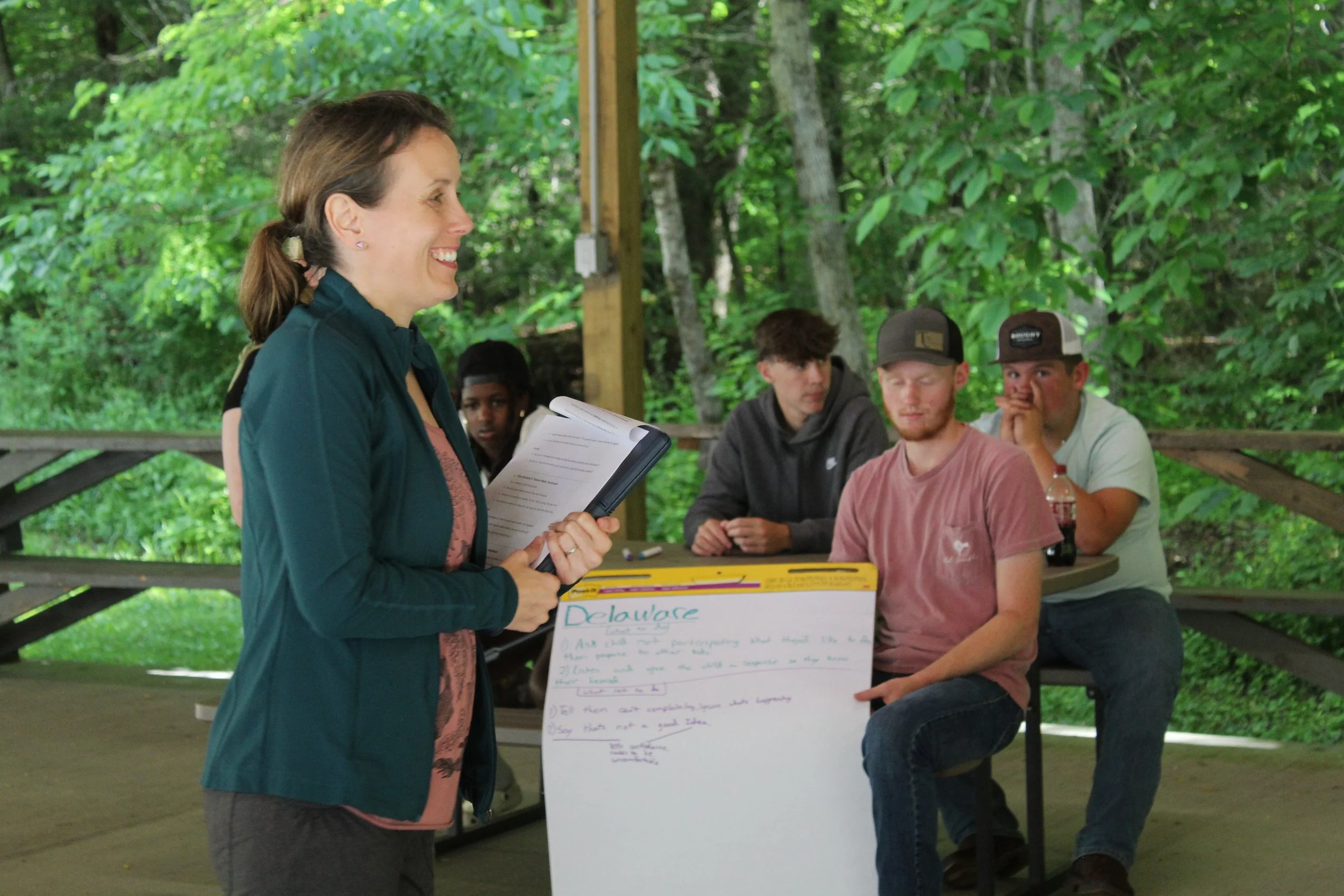 Kate facilitating a workshop with teens