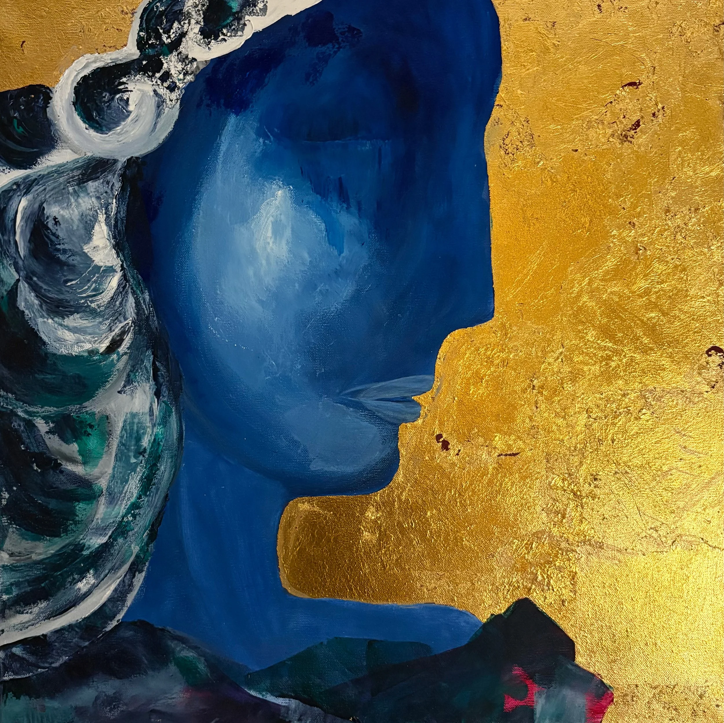 Blue
60 x 60 cm
Acrylic, Ink & Gold Leaf on canvas