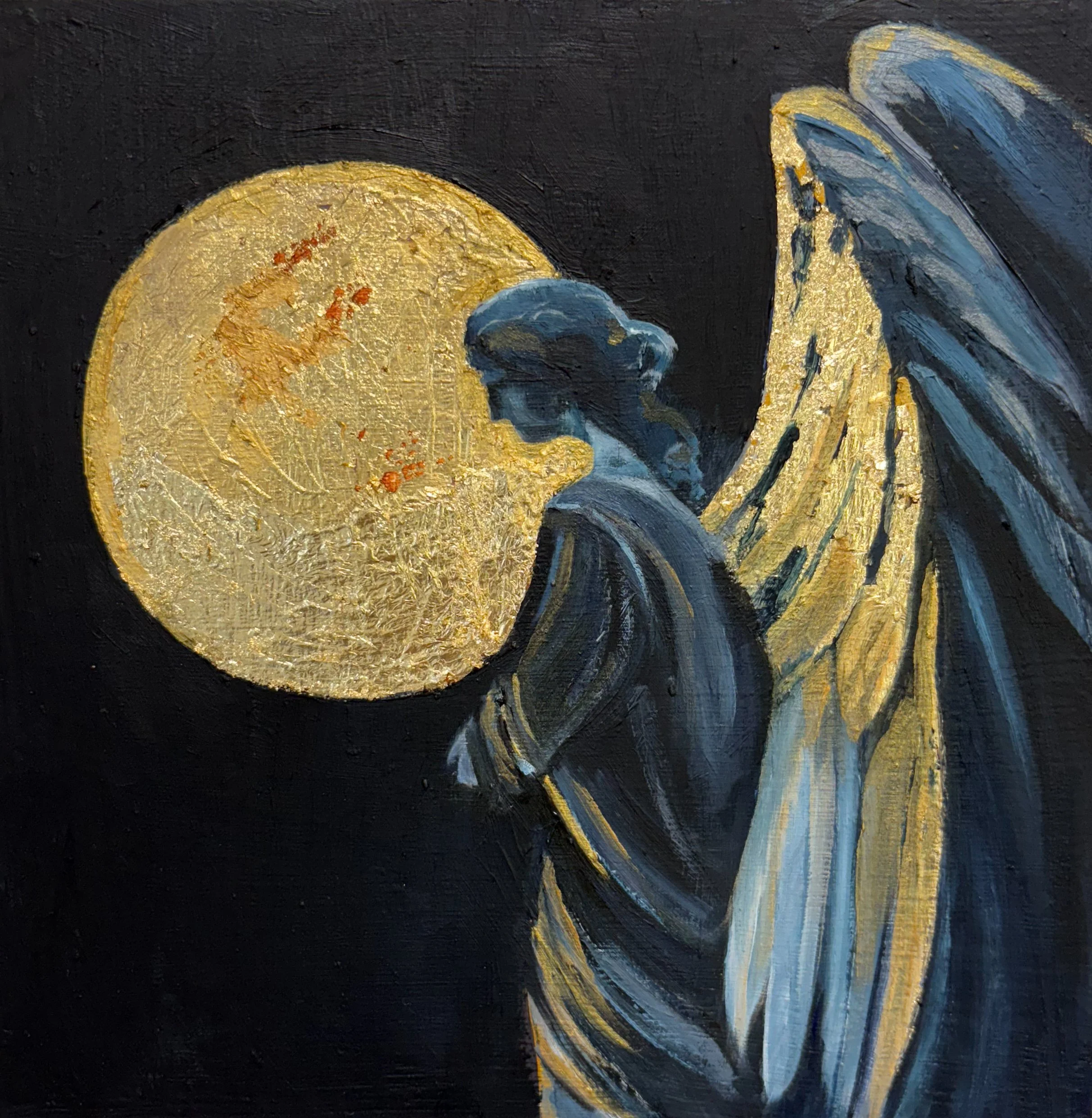 Moon Angel
20 x 20 cm
Oil & Gold Leaf on board