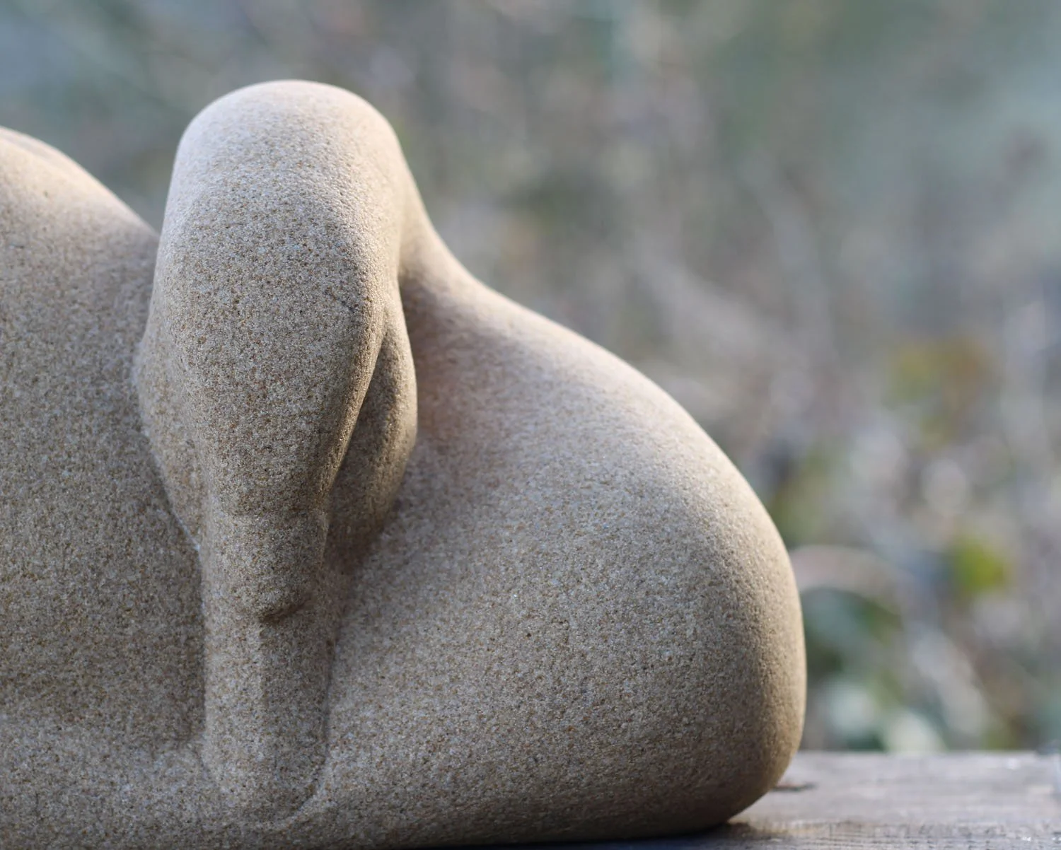 Swan stone sculpture commissioned for a Peace Garden