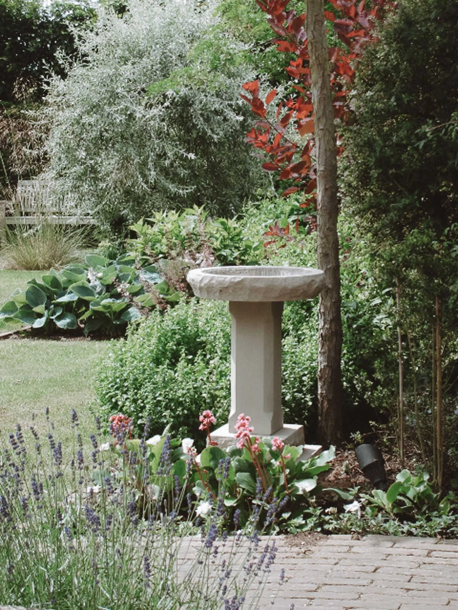 Natural Stone Birdbath