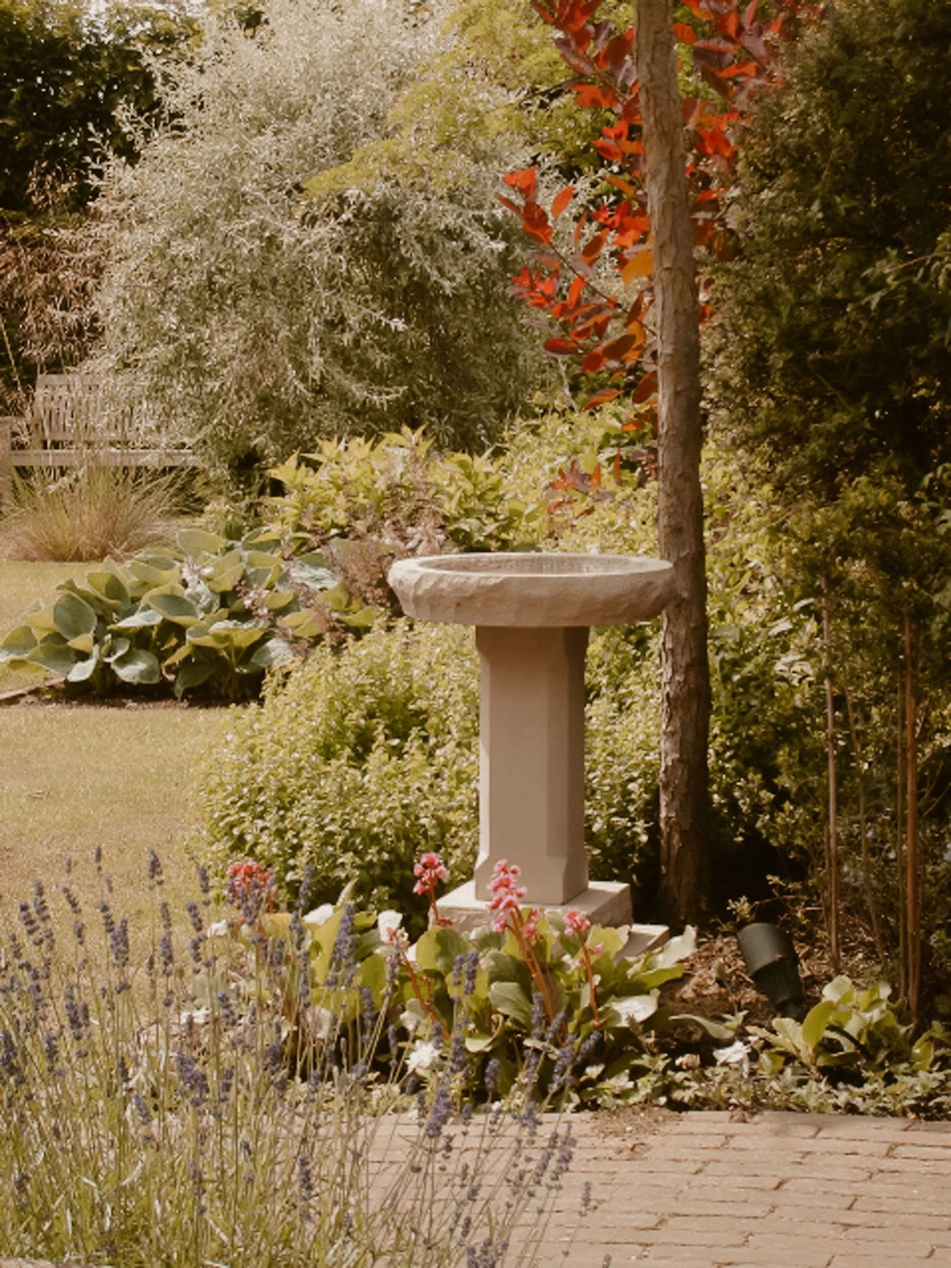 Natural Stone Birdbath