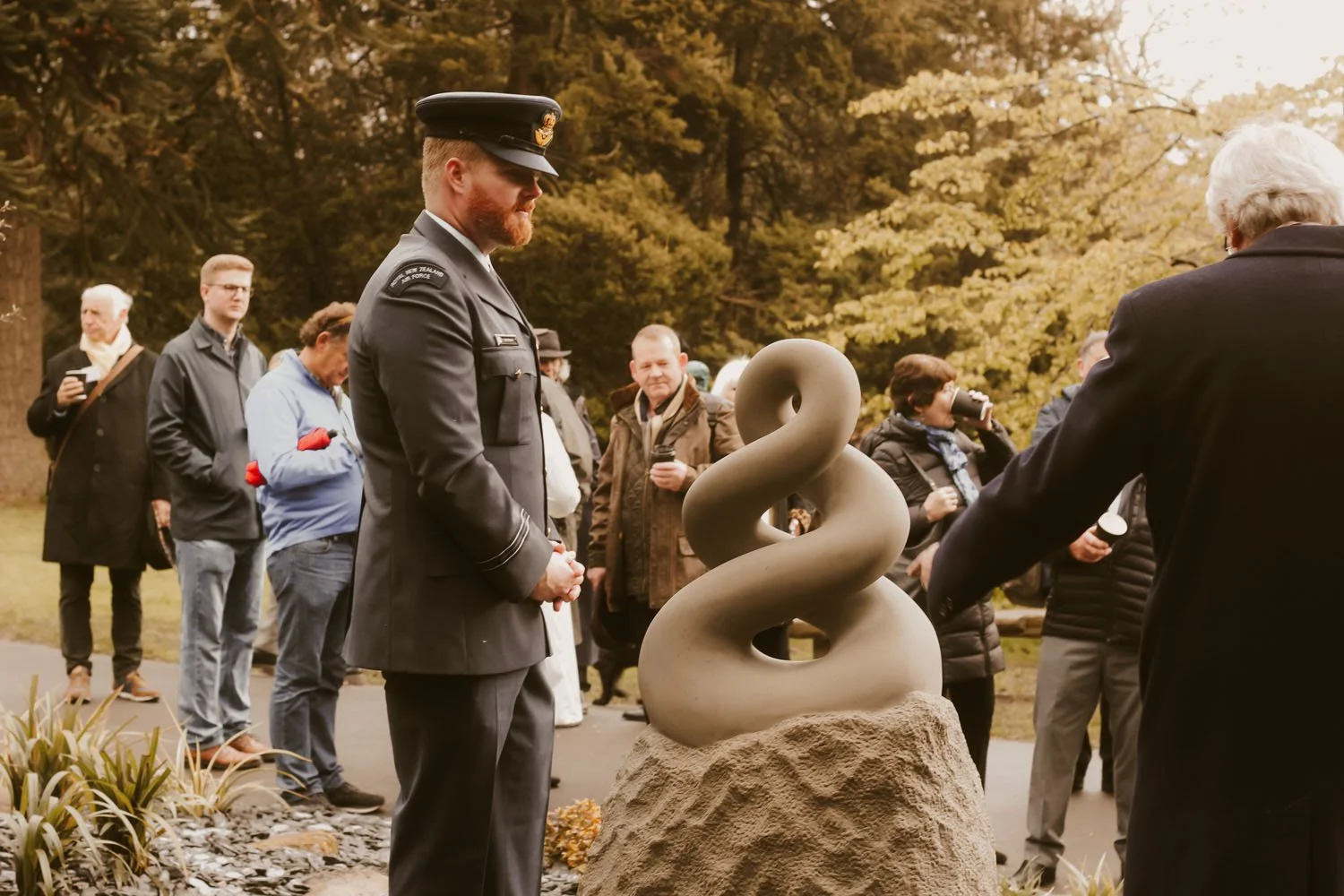 Ceremony for the opening of the restored New Zealand Garden complete with Pikorua Sculpture