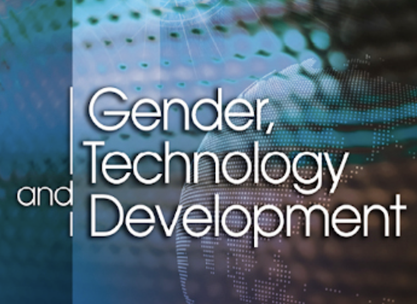 Cover image featuring a globe with digital overlays, titled "Gender, Technology and Development"