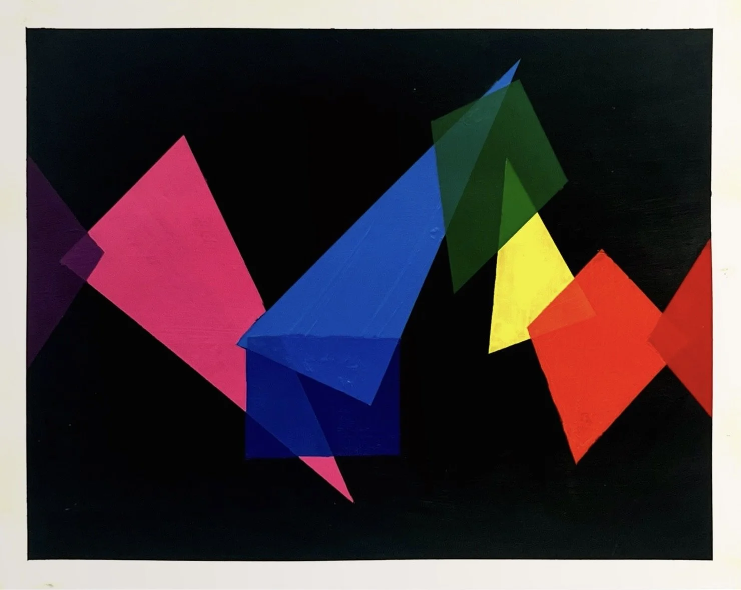 Chromatic Collision, Study (2025) - Acrylic Paint on Paper - 14x17