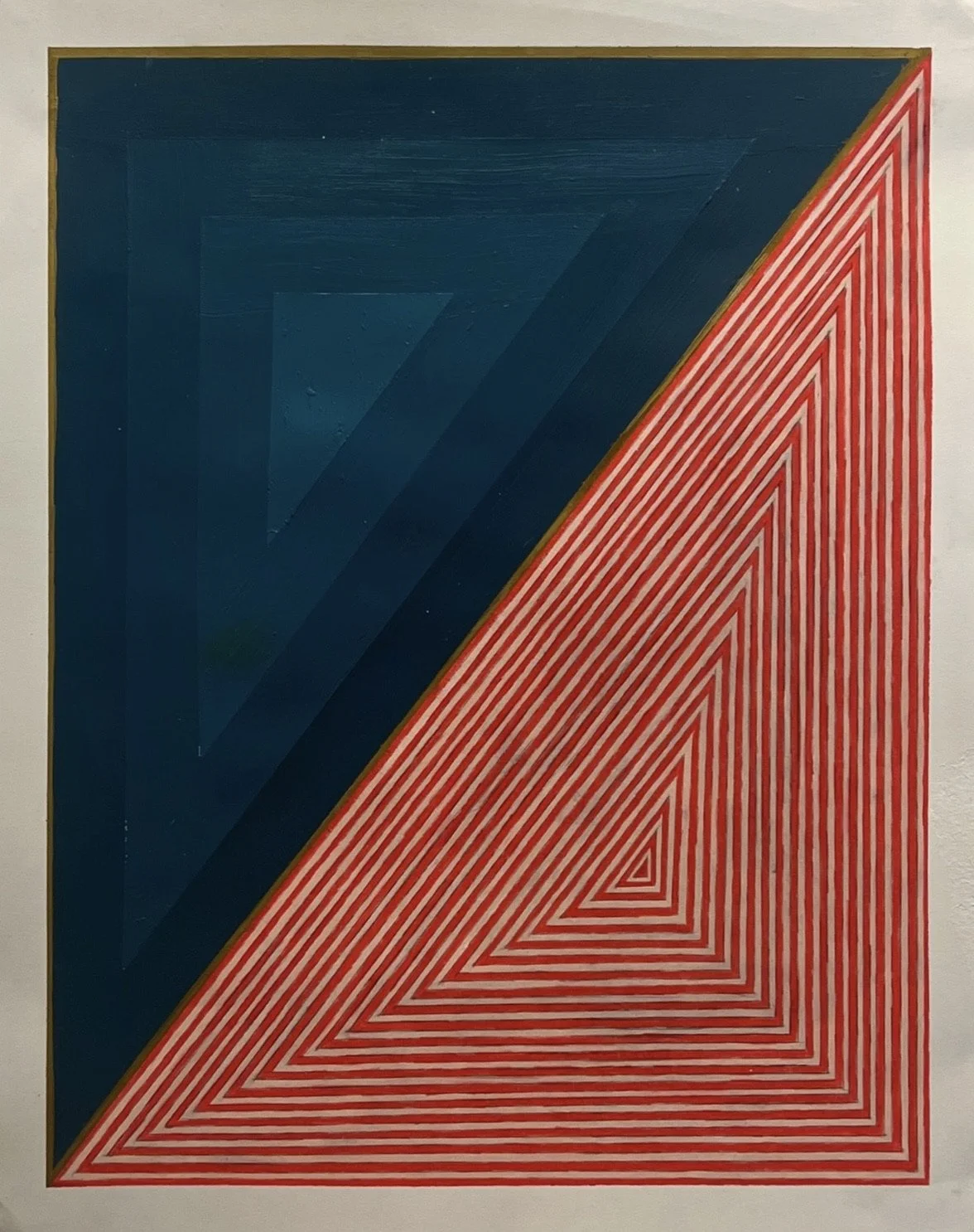 Dual Triangles, Study (2025) - Acrylic Paint/ Markers on Paper - 17x14