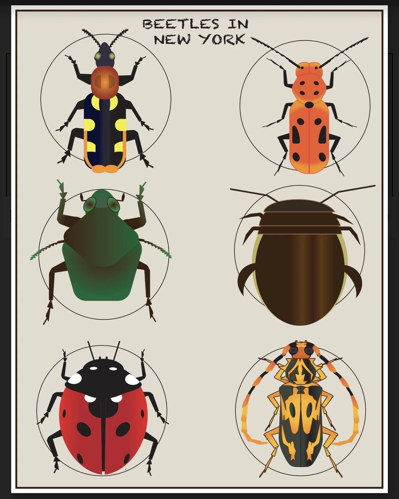 Beetles in NY (2022) - Digital Illustration