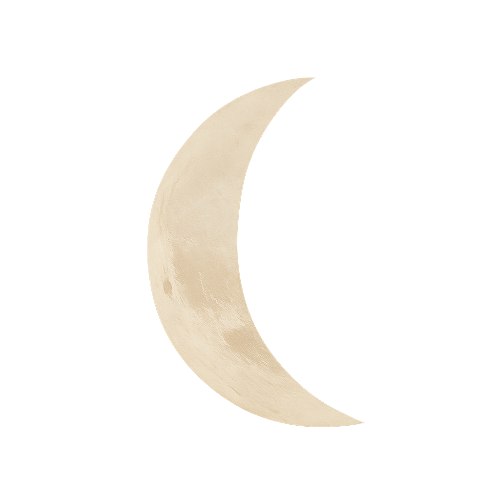 Une image représentant un croissant de lune blanc sur un fond noir.
