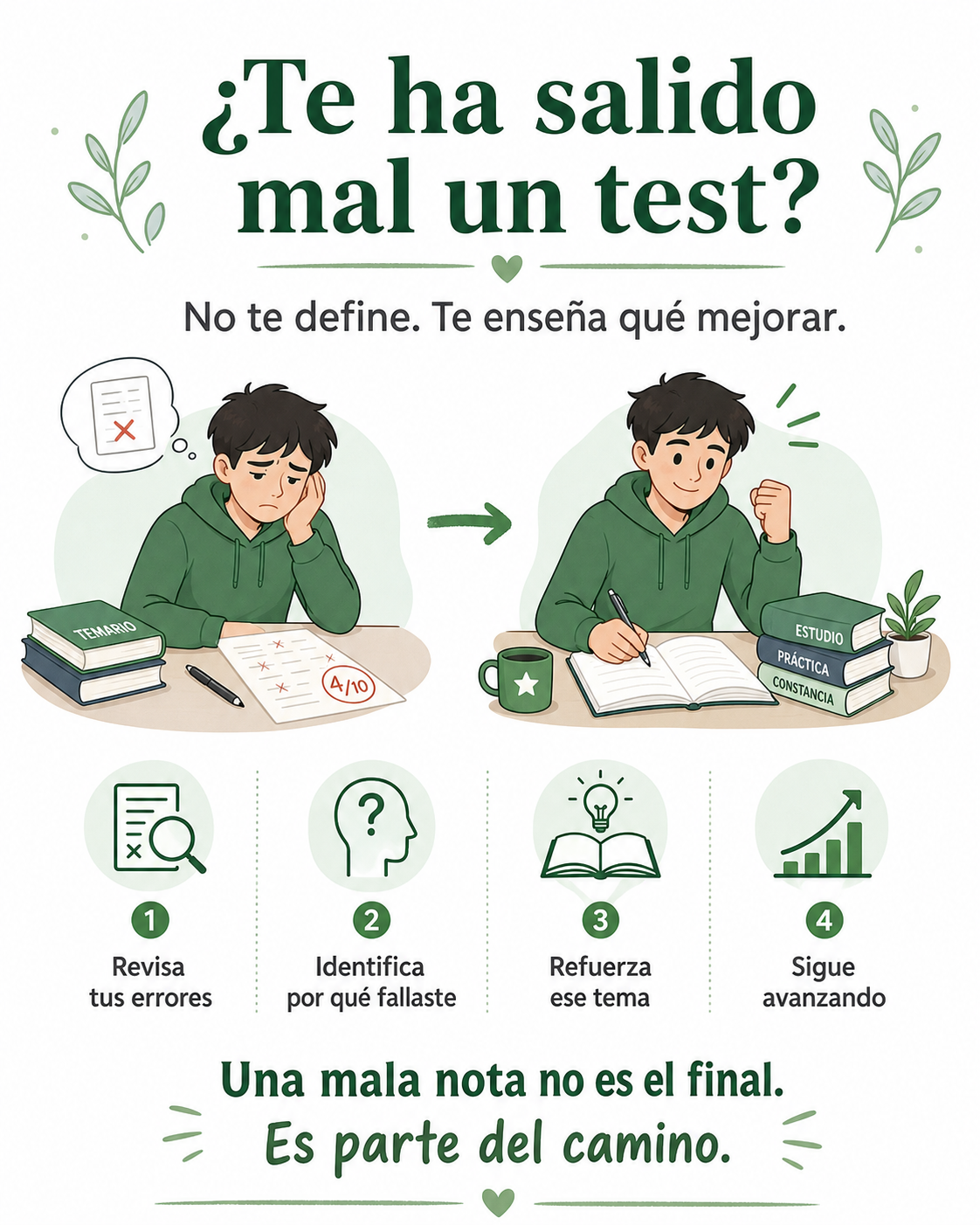 Cómo encajar las notas de los test cuando te salen mal