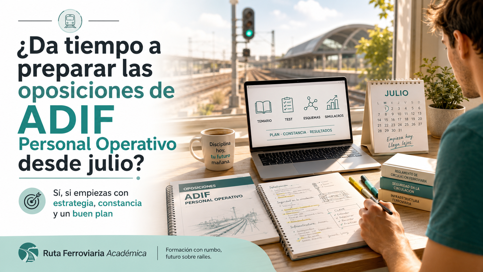¿Da tiempo a preparar las oposiciones de ADIF Personal Operativo desde julio?
