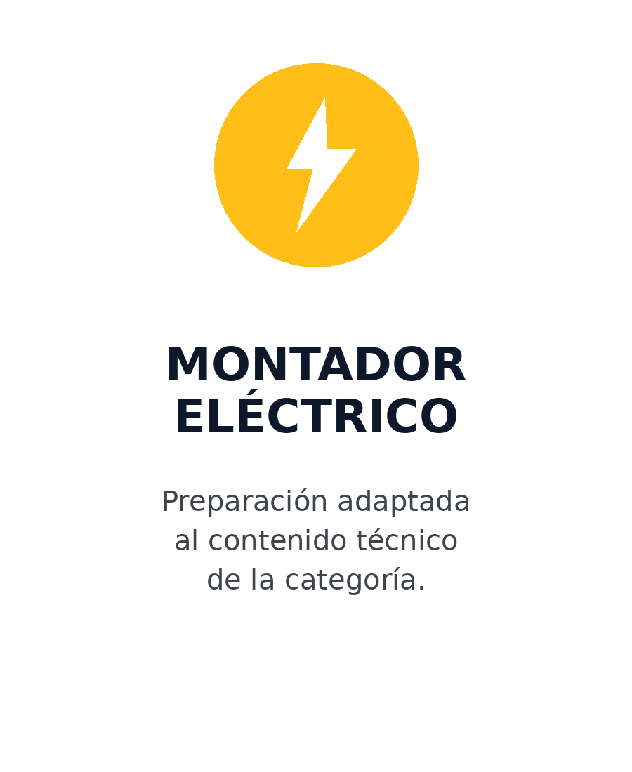 Símbolo de un rayo en un círculo amarillo, indica un montador eléctrico con preparación técnica especializada.