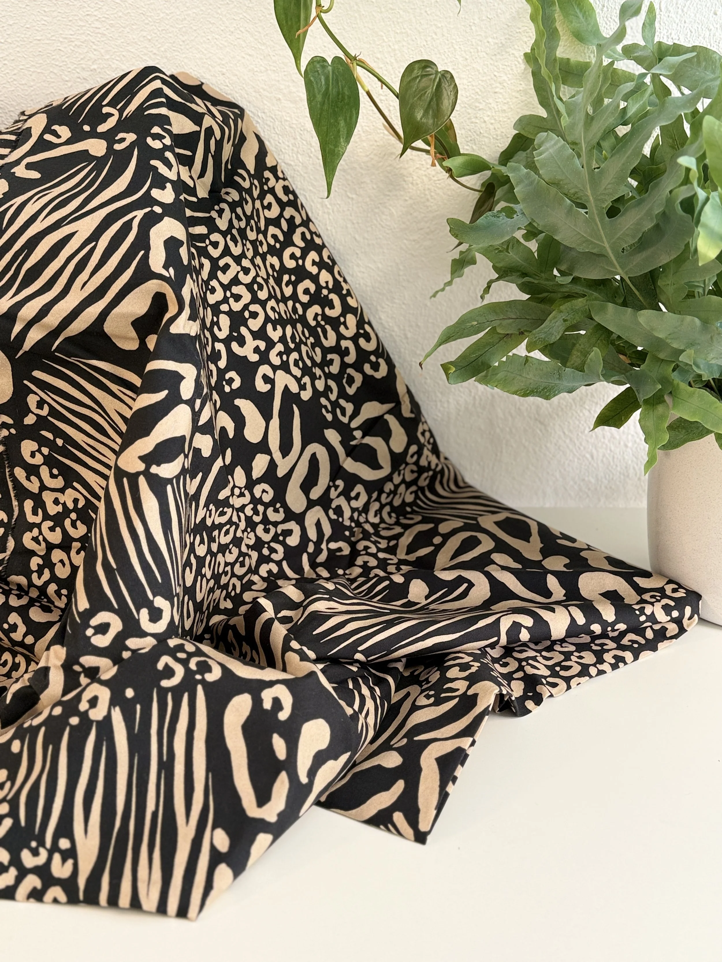 Abstract Leopard Print Cotton Lawn Fabric