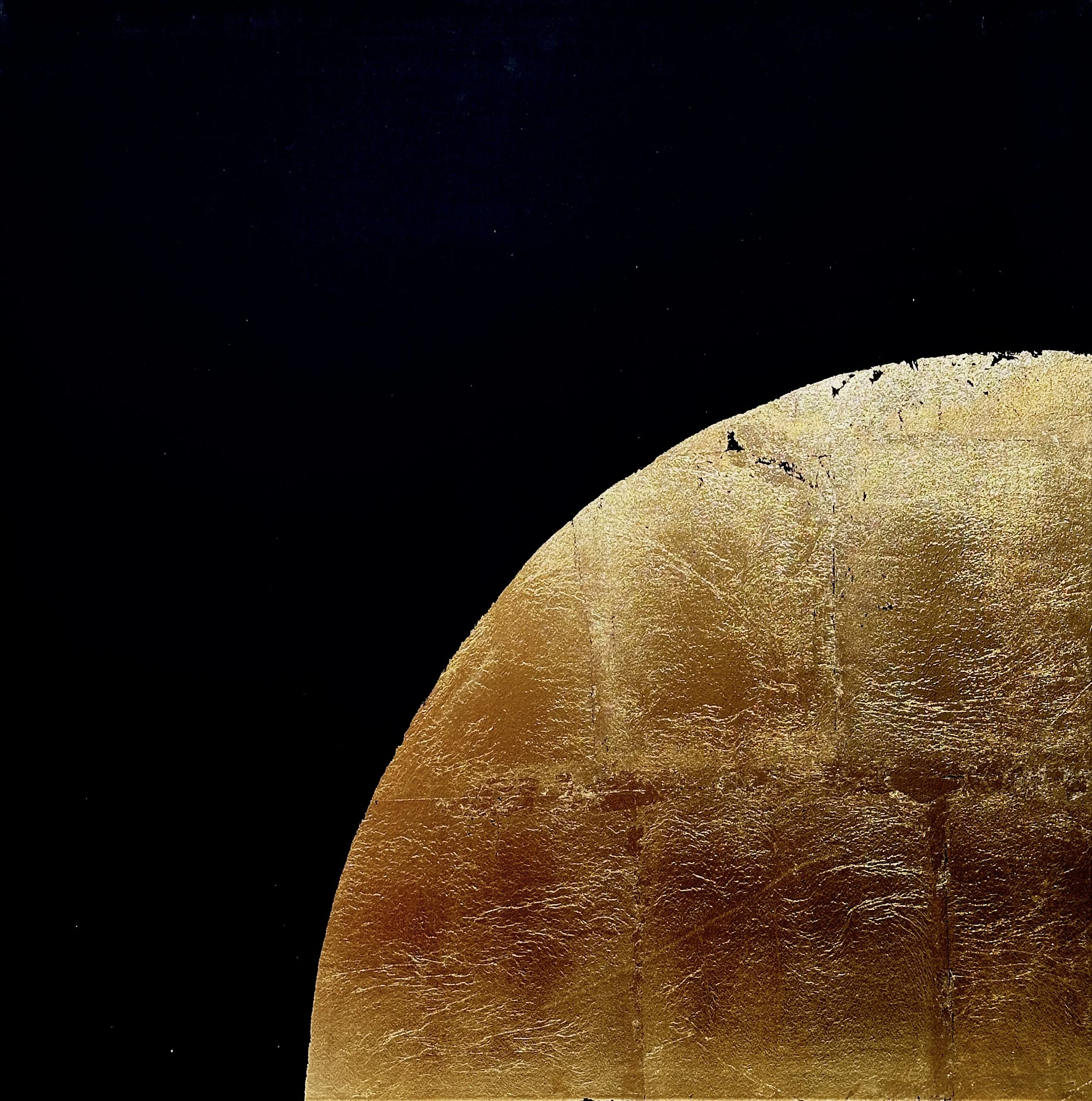 Where Stars Go To Die #2, Gold Leaf on Canvas, 51 x 51 cm, 2024