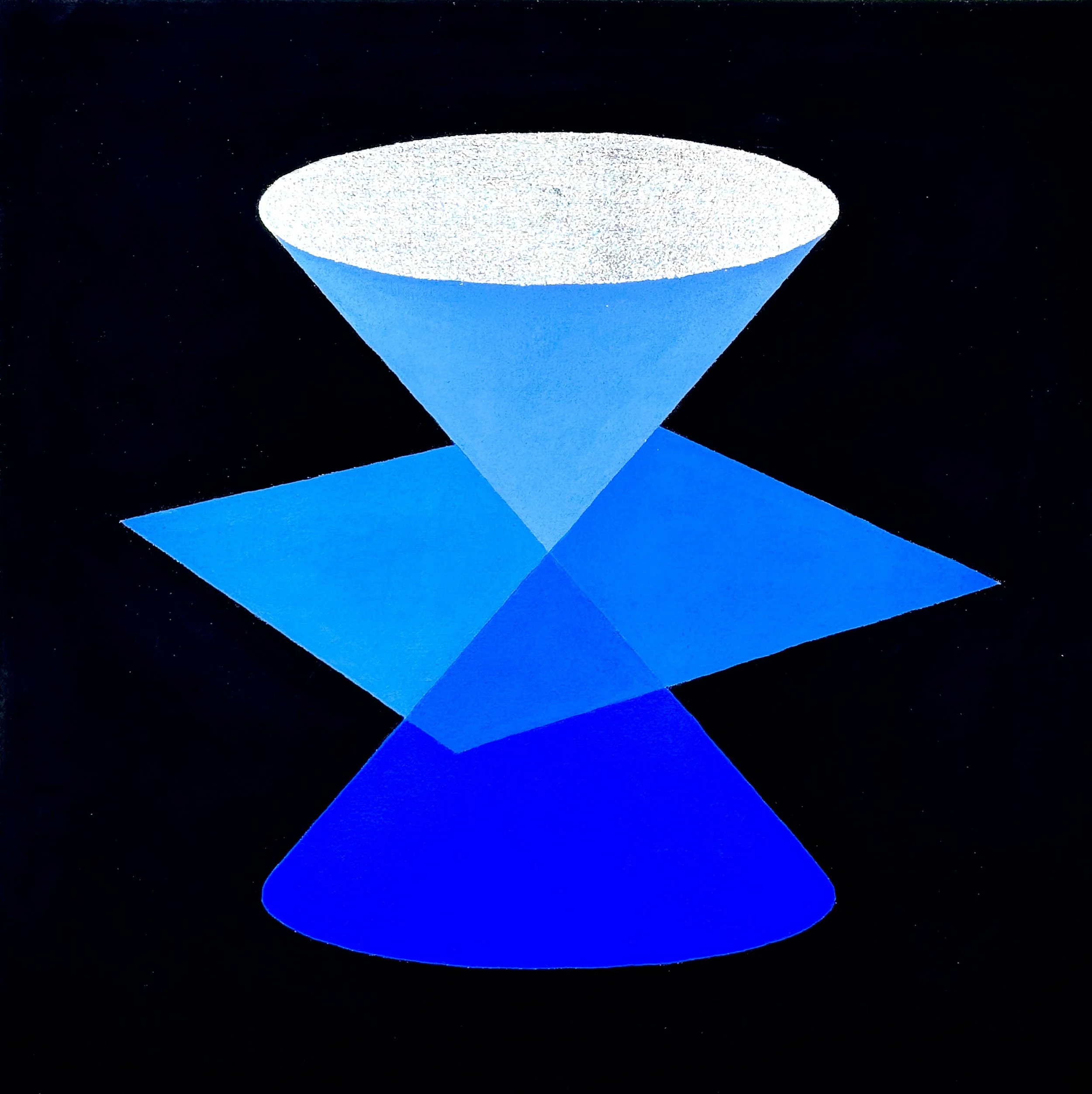 Time Line #3, Acrylic + Silver Leaf on Canvas, 51 x 51 cm, 2024