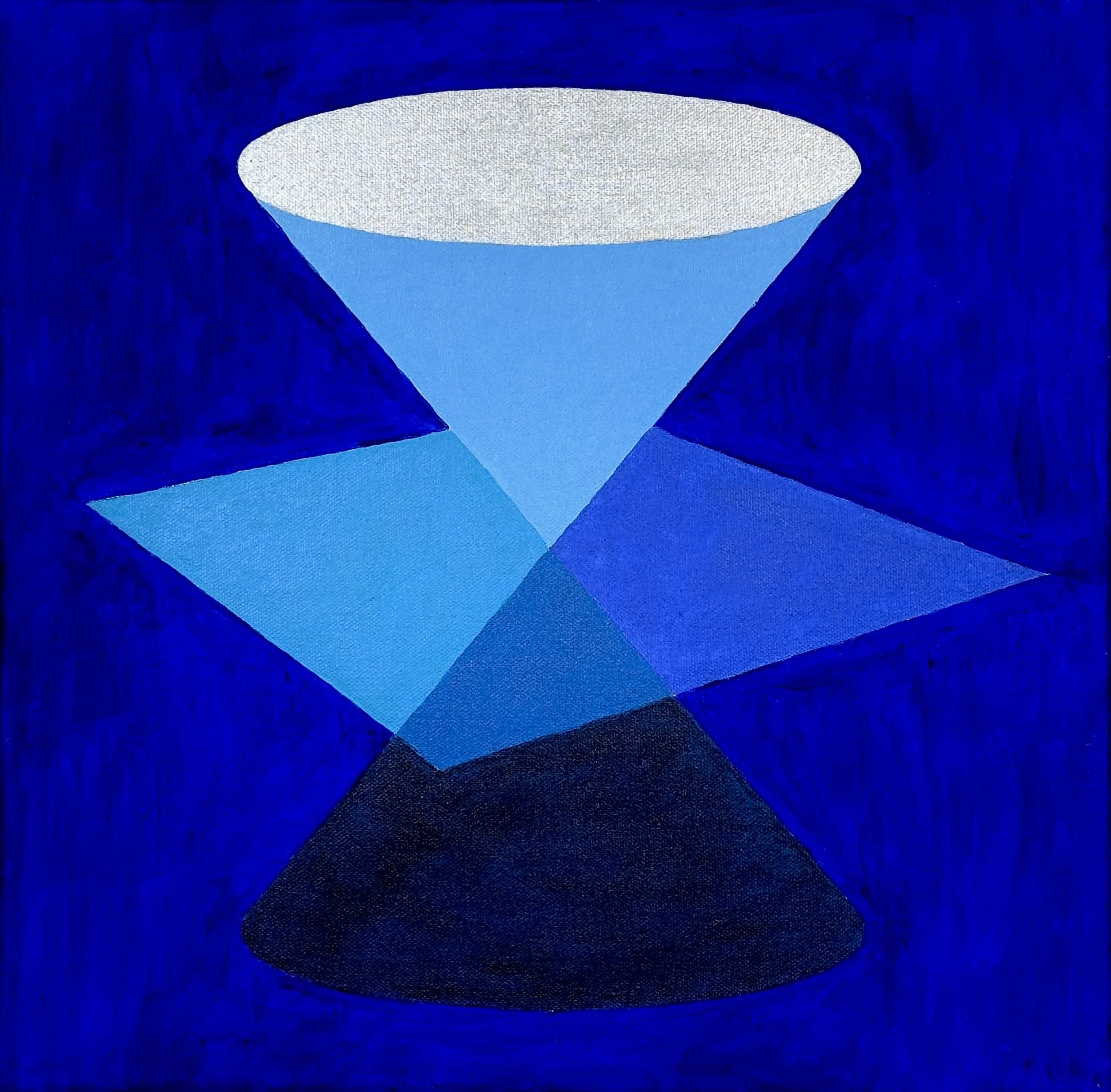 Time Line #2, Acrylic + Silver Leaf on Canvas, 40 x 40 cm, 2024