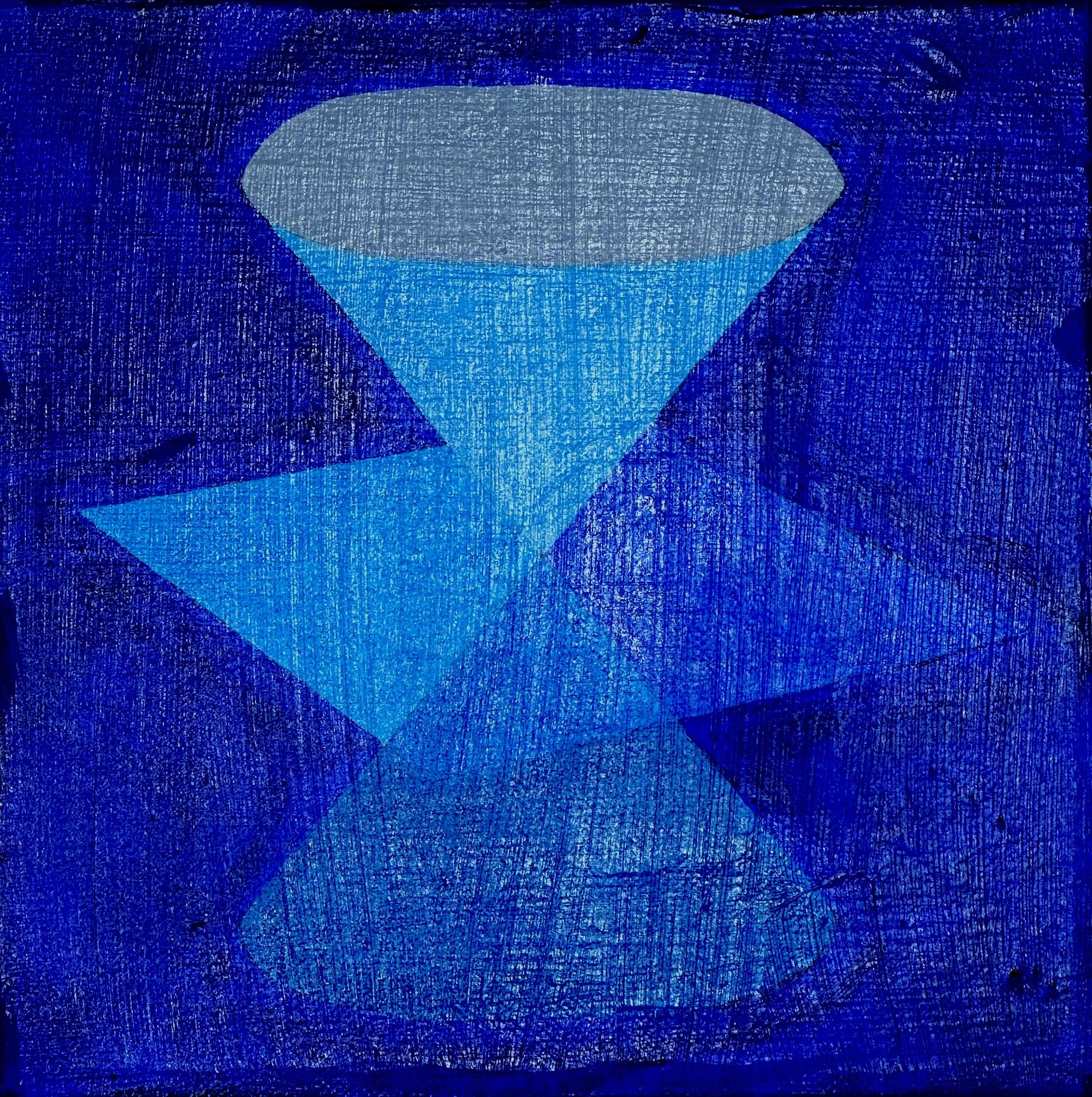 Time Line #1, Acrylic + Silver Leaf on Canvas, 20 x 20 cm, 2024