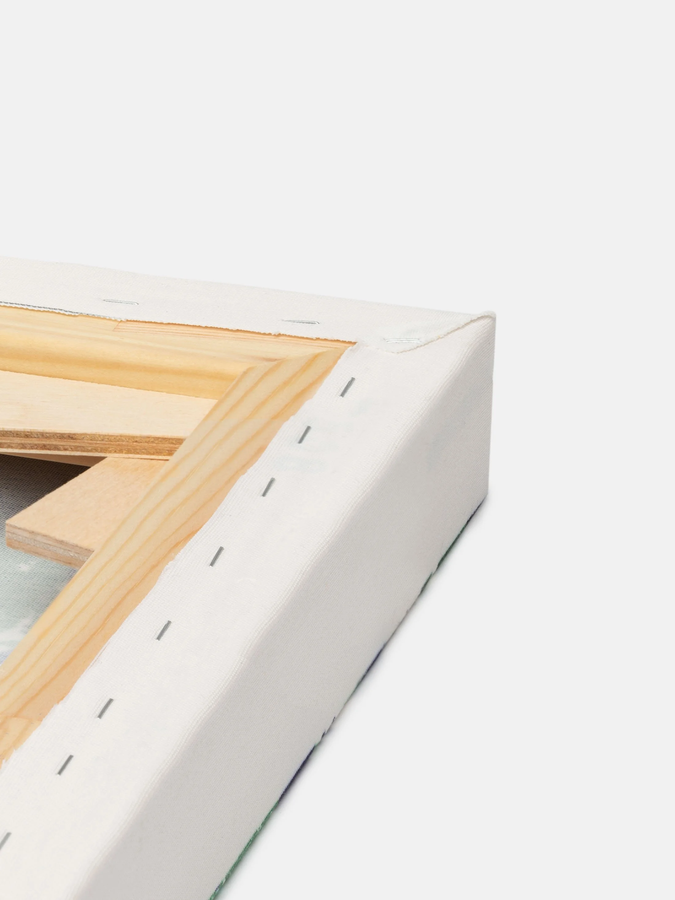 Imouthes Canvas stretched over a concealed wooden frame.