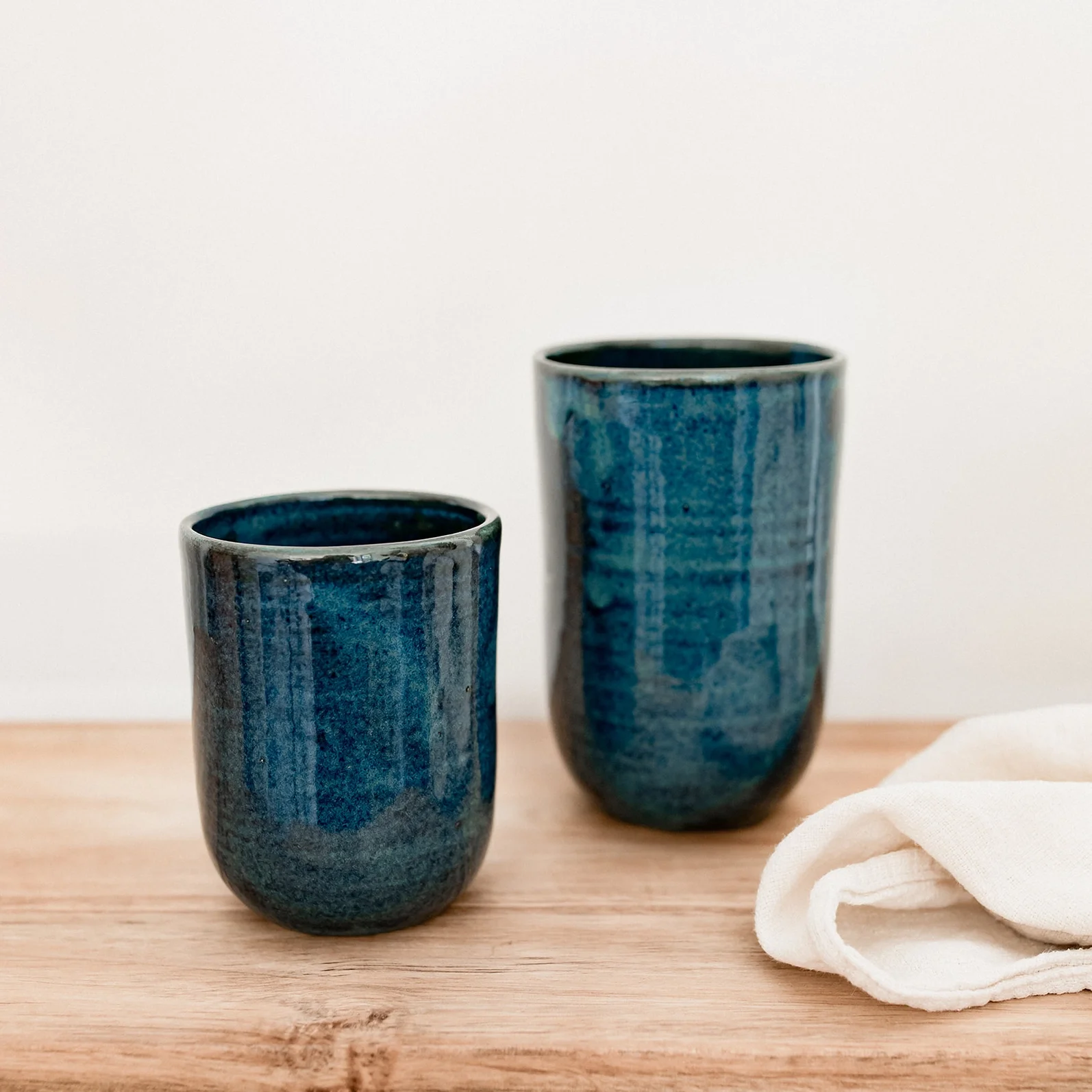 Tasse café / thé en grès — Bleu Seabed — Claycraft