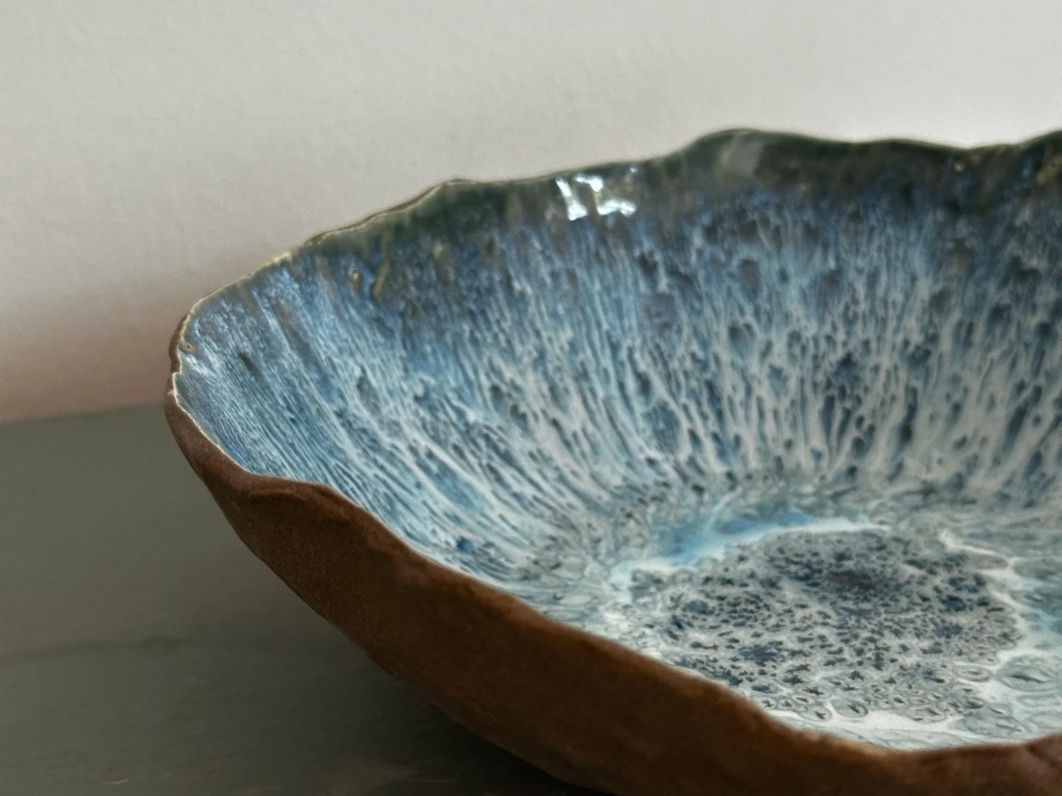 Bol organique en grès — Blue Swirl — Athene Ceramics