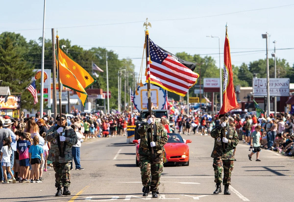   The Cherokee Nation Color Guard in the 2025 parade &nbsp; (Photos by Andy Massie.)   