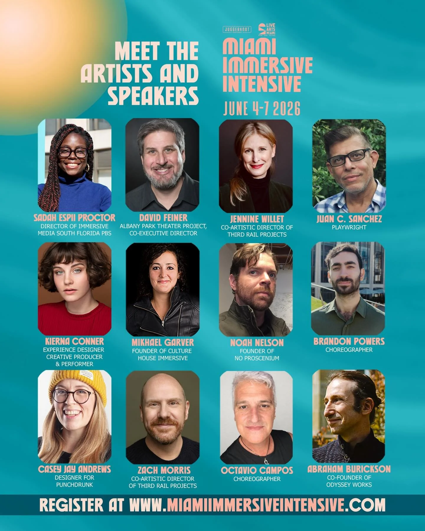 LINEUP ANNOUNCEMENT 2026 
Miami Immersive Intensive ☀️
4 Days. World-Class Immersive Training.
📍 Downtown Miami
📅 June 4&ndash;7, 2026

This June, the Miami Immersive Intensive brings together an extraordinary group of artists, designers, directors