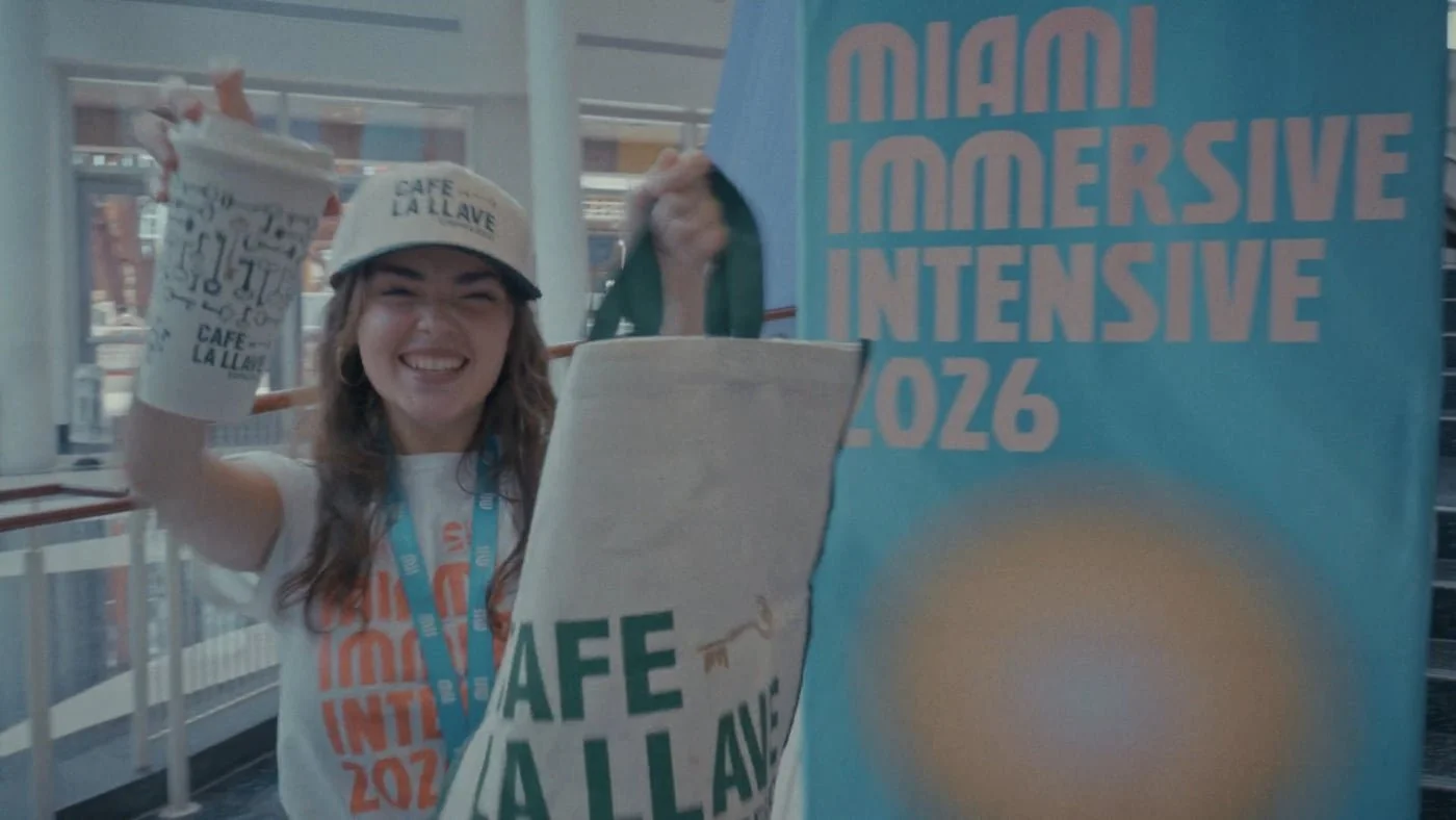 Miami Immersive Intensive 2026 recap — participant with Café La Llave bags