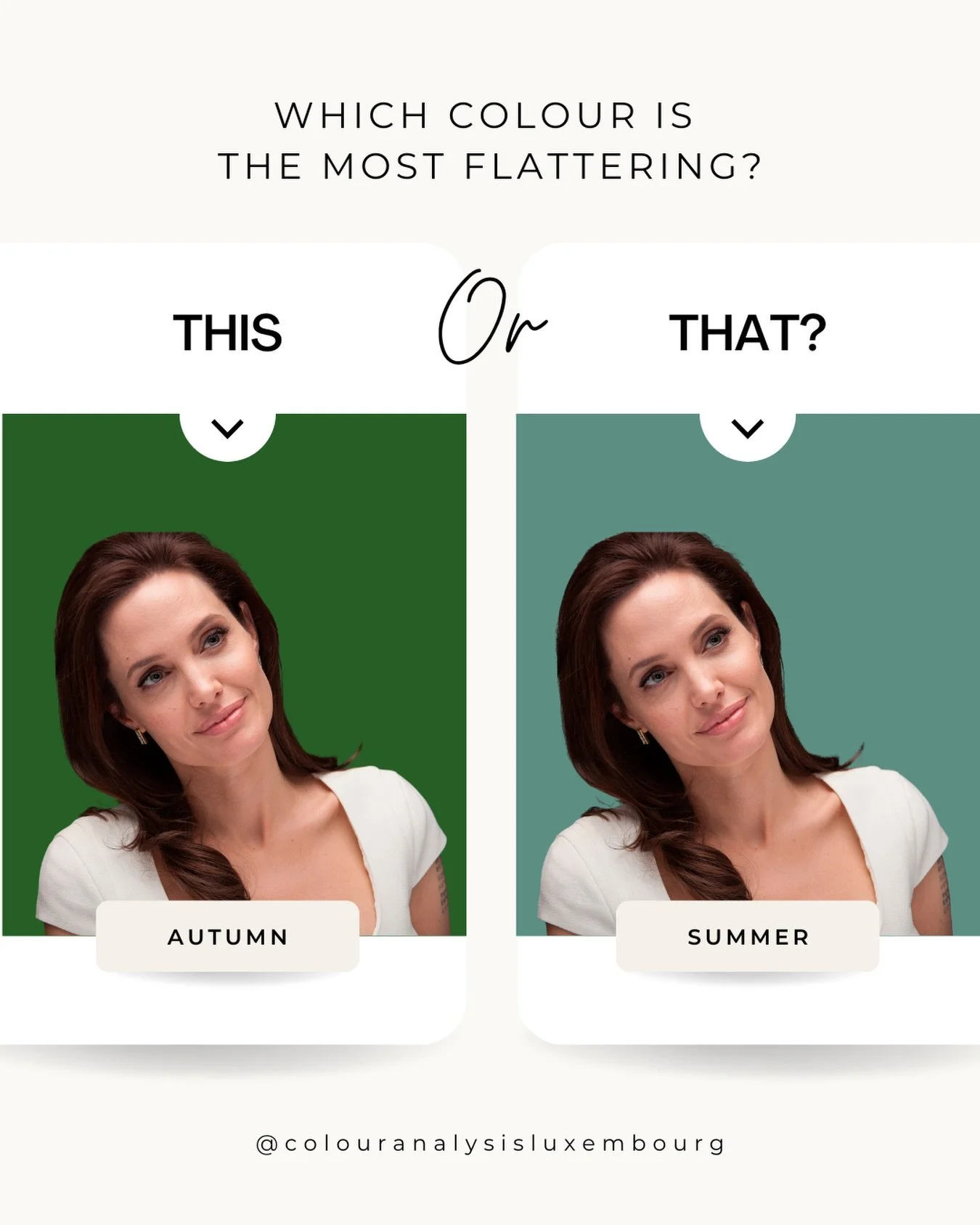 Can you guess Angelina Jolie&rsquo;s colour season? 👀

📸 https://www.goodfon.com/girls/wallpaper-andzhelina-dzholi.html