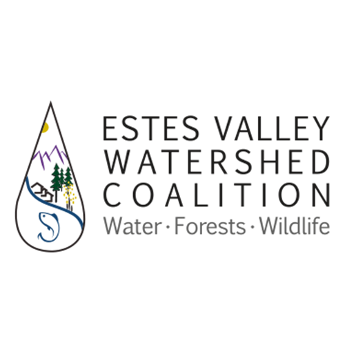A logo with a stylized black water droplet containing a mountain landscape, including a purple mountain, green trees, a yellow cabin, and a blue river, next to the words 'Appalachian Trail'.