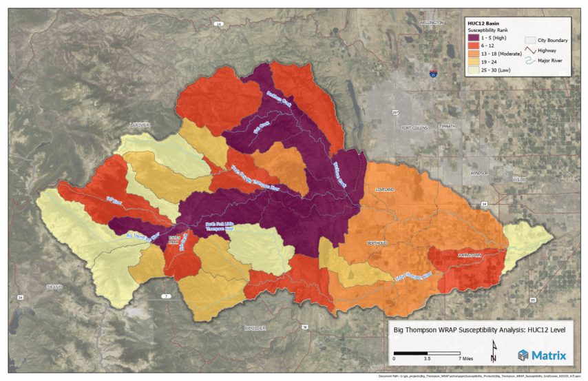 Big Thompson Watershed GIS Map