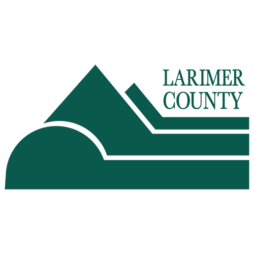 Logo of Larimer County with mountain and landscape design.