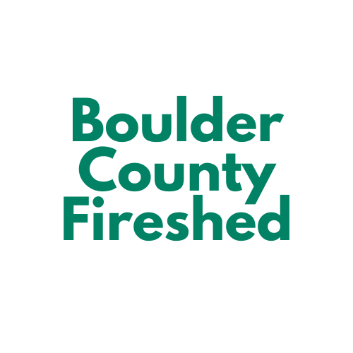 Text reading 'Boulder County Foreshed' in bold teal letters.