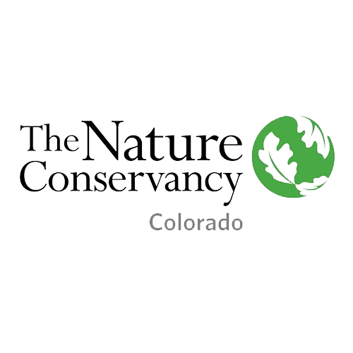 Logo of The Nature Conservancy featuring a green globe with a tree and river inside, and the text "The Nature Conservancy Colorado".