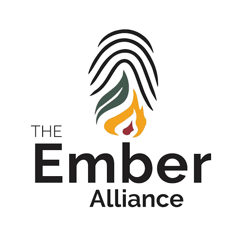 Logo of The Ember Alliance featuring a stylized flame above the organization name.