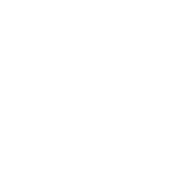 White outline of two pine trees on a black background.