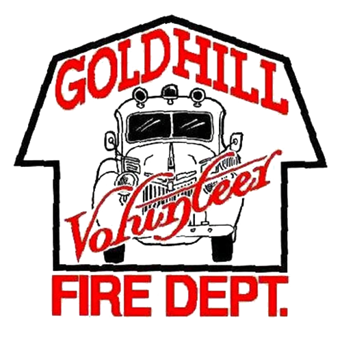 Logo of Gold Hill Volunteer Fire Department featuring a fire truck and text.