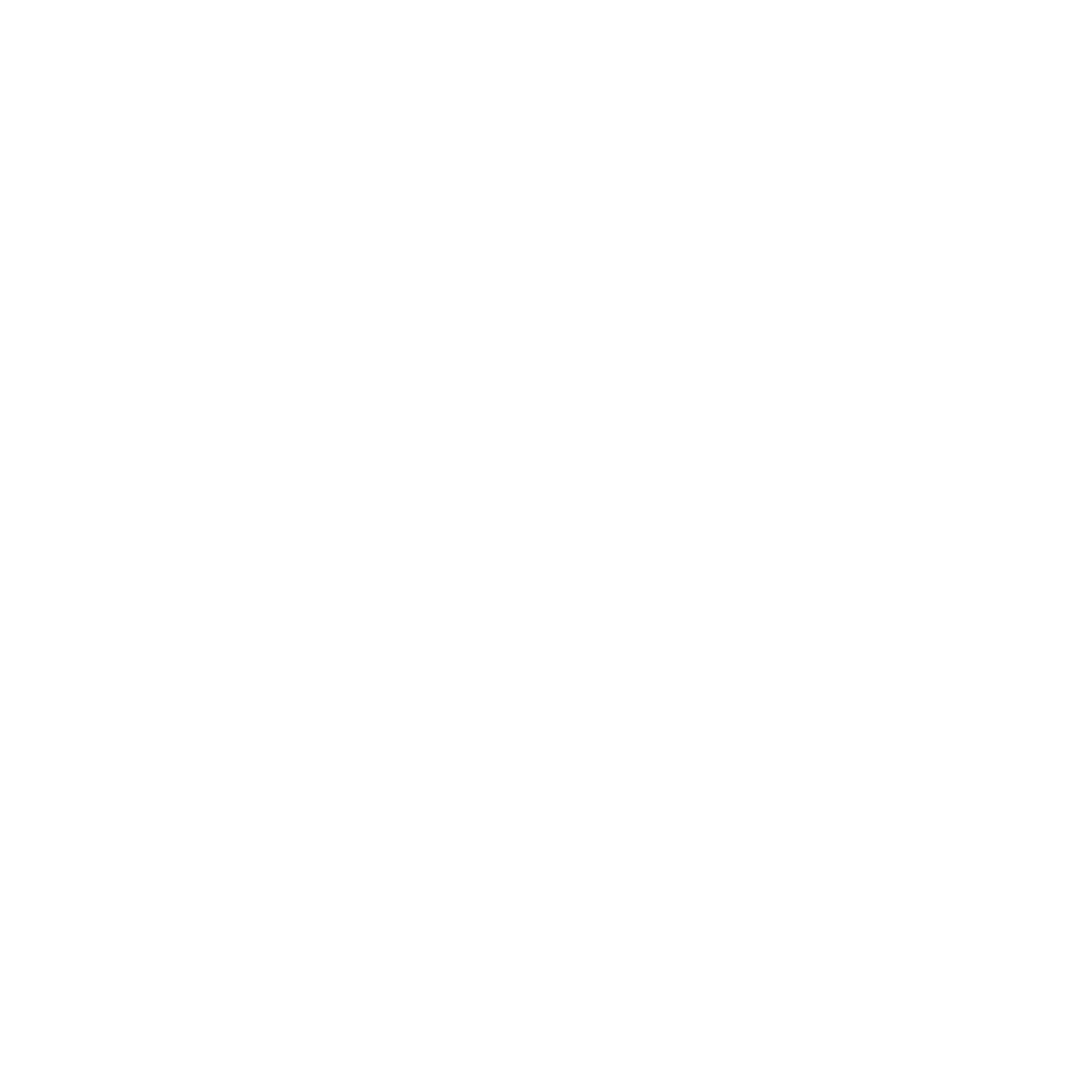 Icon of a dinner plate with a fork on the left and a knife on the right, all in white against a black background