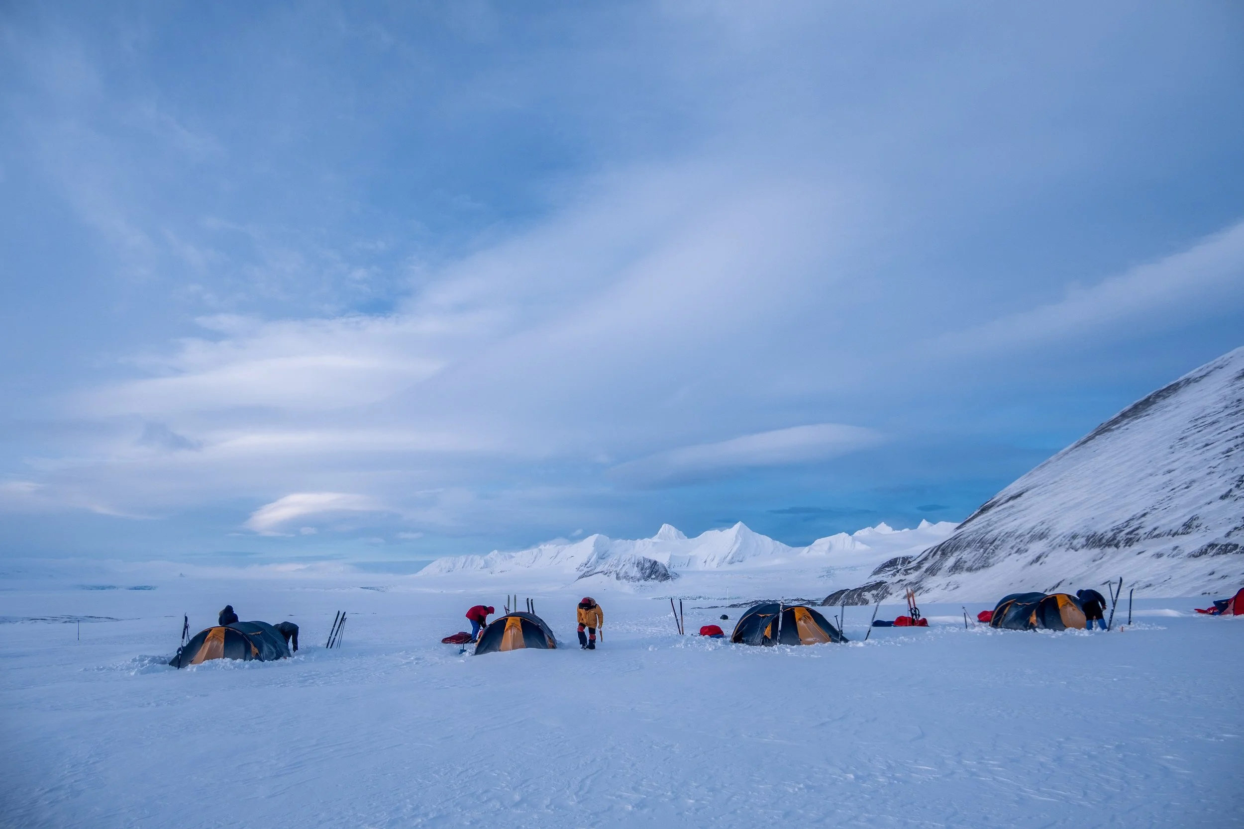camp with Isbukta in the back