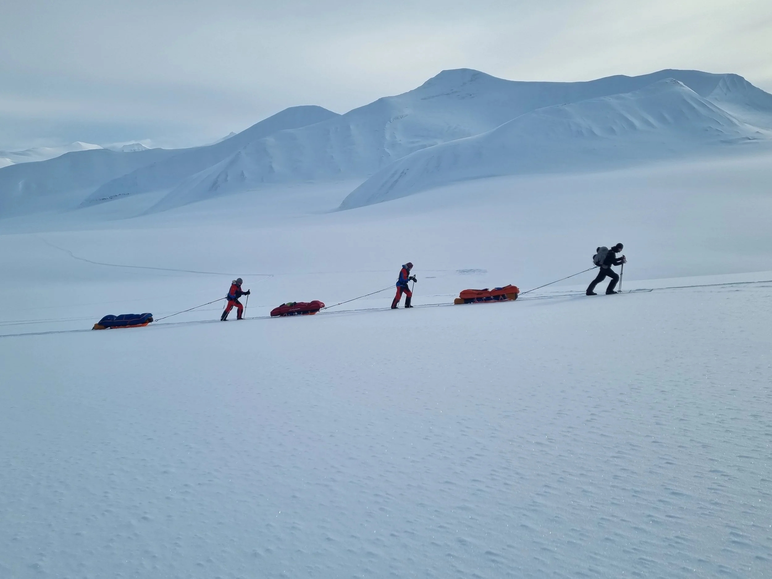 The group on their way up Bergmesterbreen