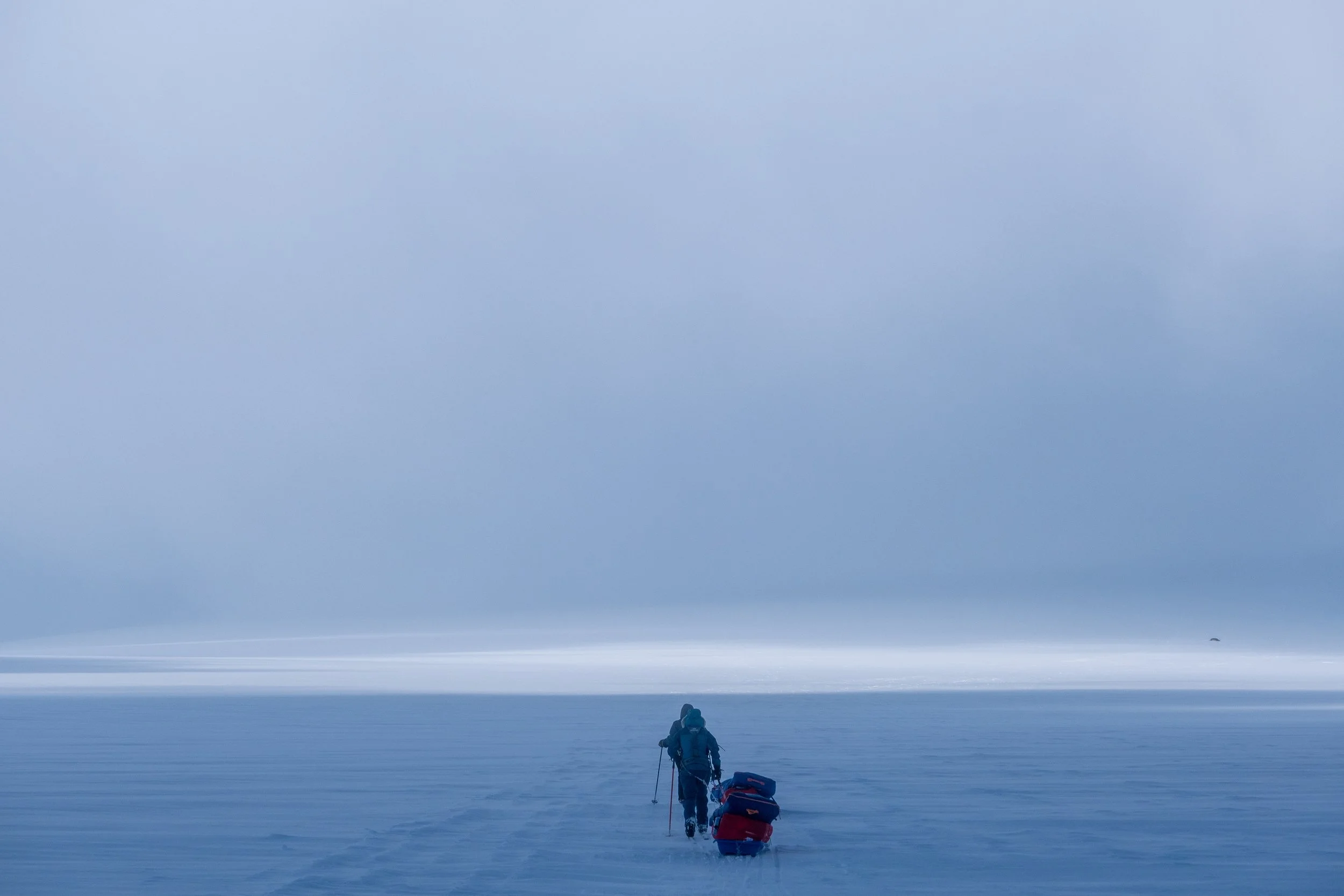 Skiing in cloudy weather
