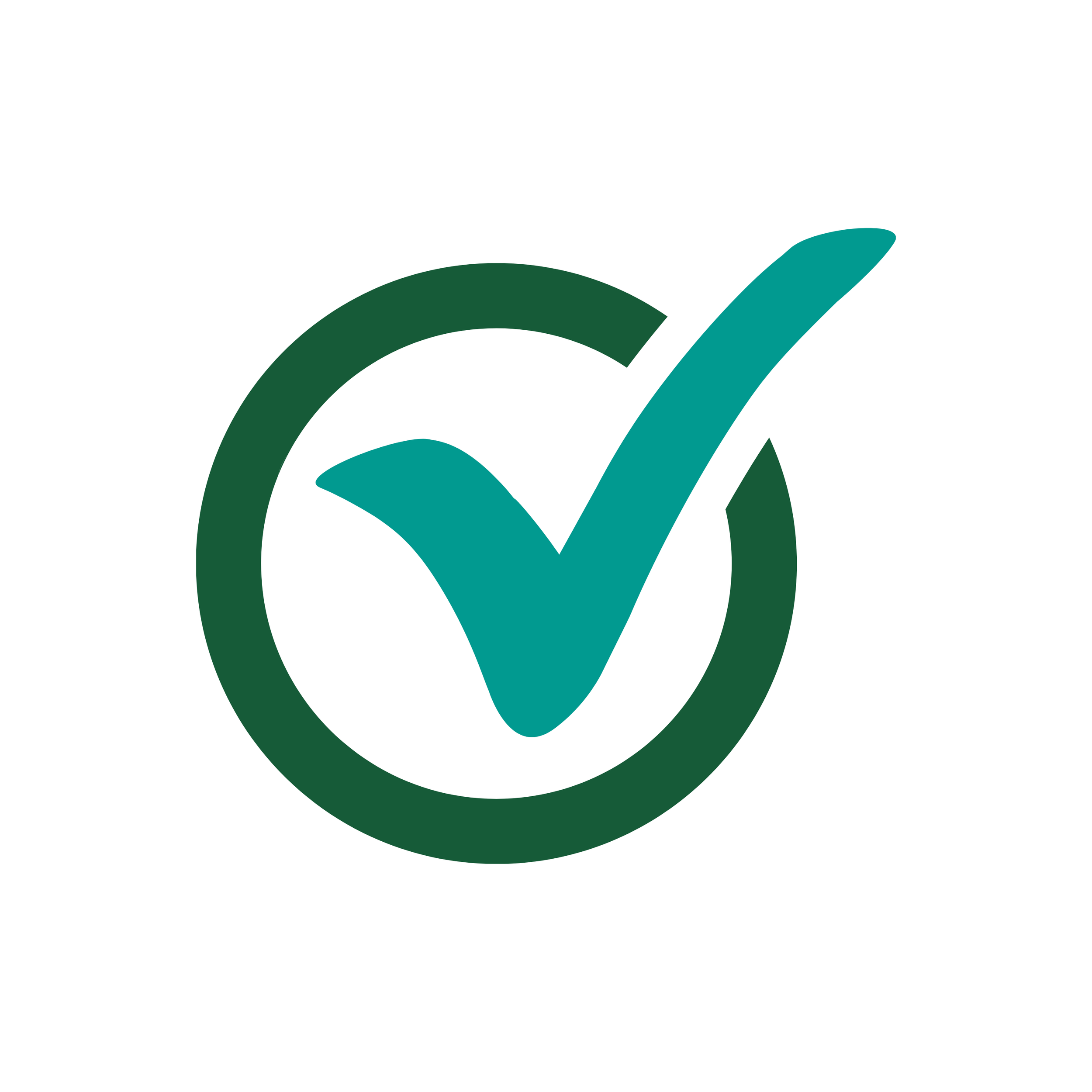 A green circle with a checkmark inside.
