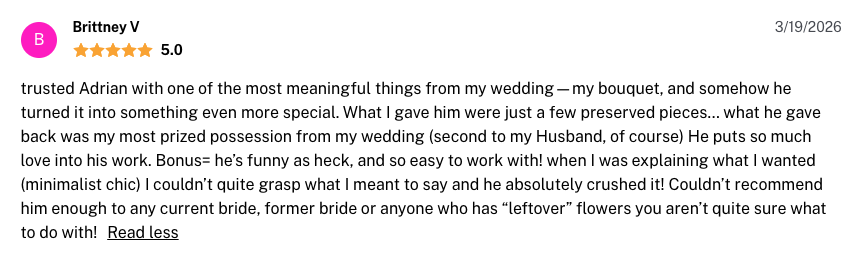 Heirblooms by Adrian is the best floral preservation studio in Columbus, Ohio.