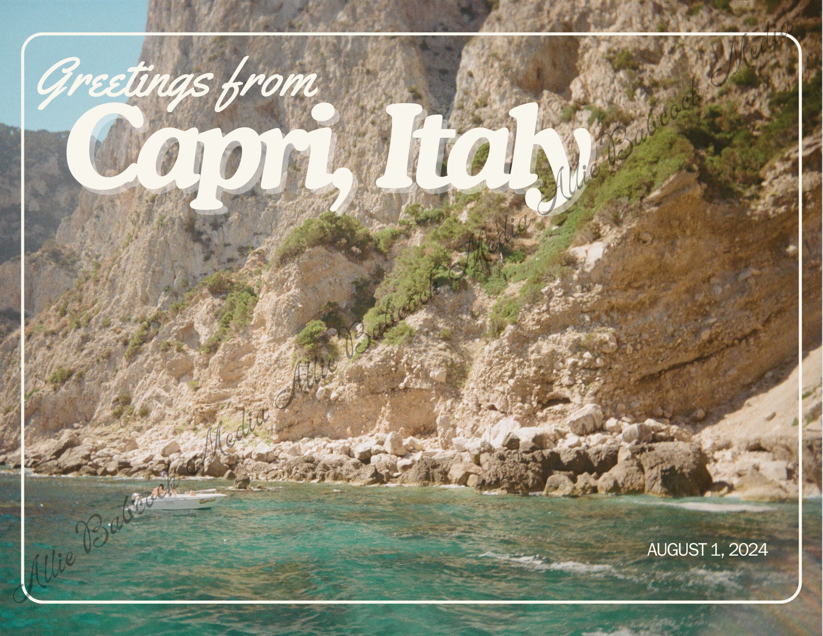 Vintage Capri Wedding Postcard Save the Date Template 4