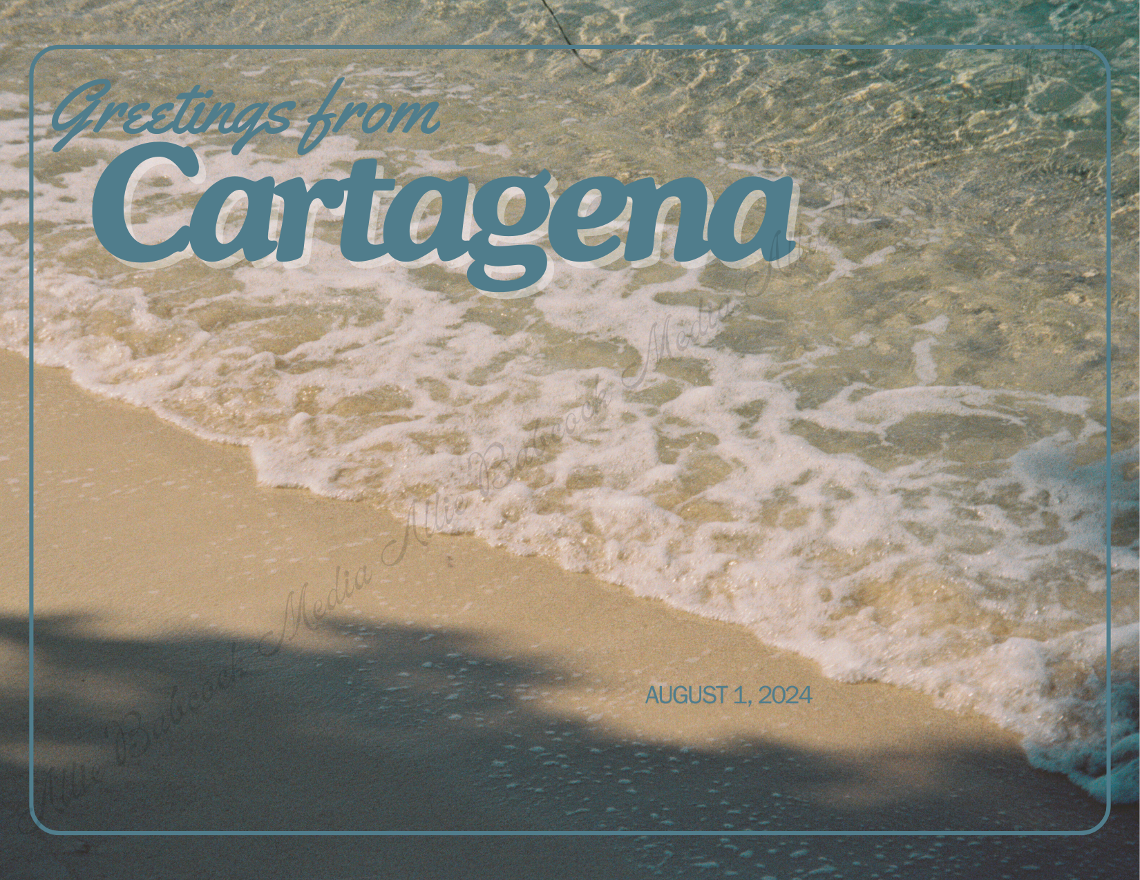 Vintage Cartagena Wedding Postcard Save the Date Template 5